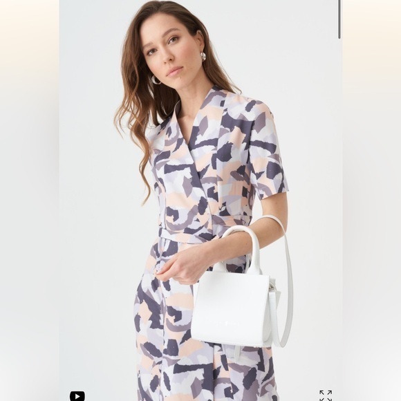 Stylish Natali Bolgar Ukraine Abstract Print Tie Dress